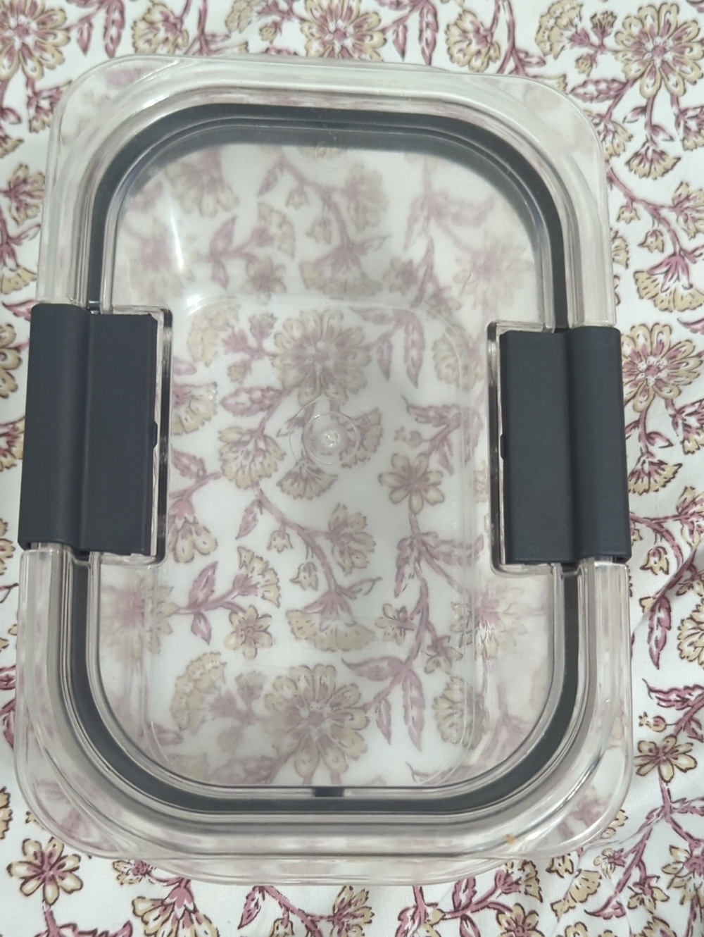 Clear Rectangular Food Storage Container with Black Clips